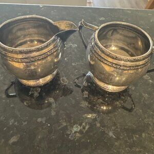Sterling Silver Creamer and Sugar Containers #7217